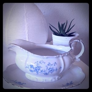Vintage china blue gravy boat